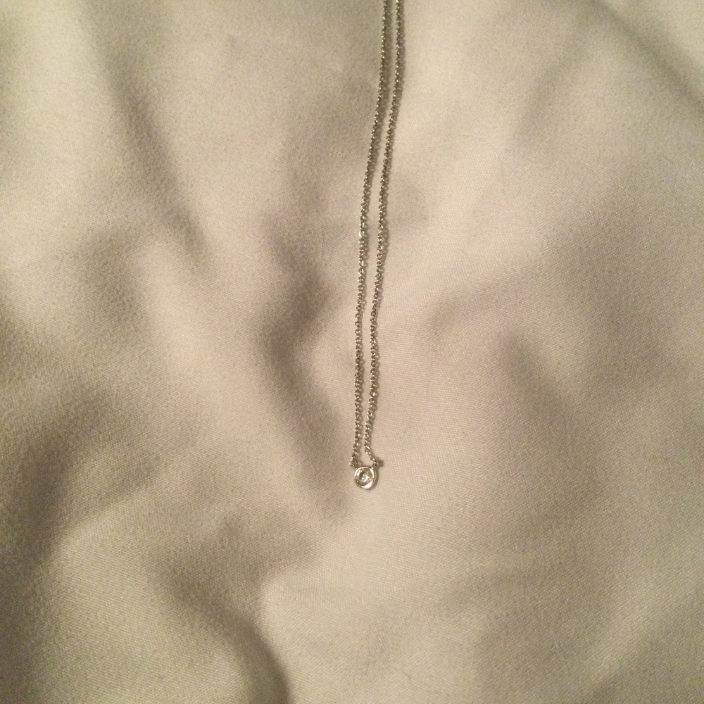 Solitaire Crystal and sterling silver 925 necklace